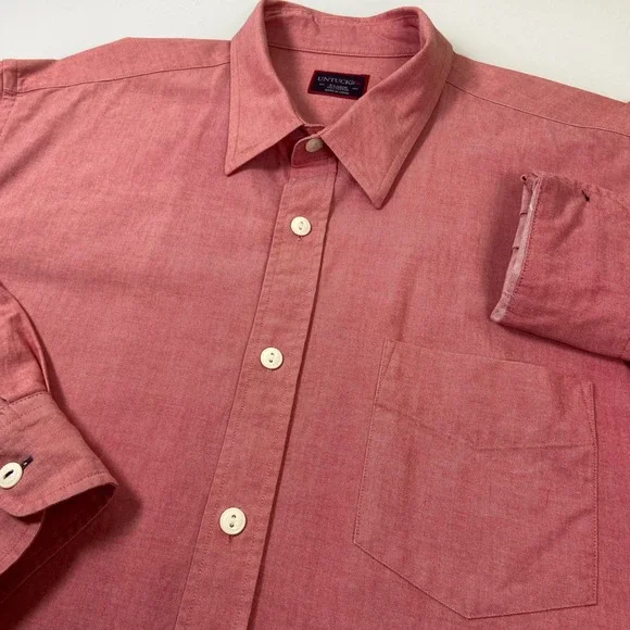 UNTUCKit Mens Red Long Sleeve Button Down Shirt XLarge Cotton Casual READ - Picture 1 of 6